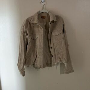 REVOLVE Beige Corduroy Jean Jacket